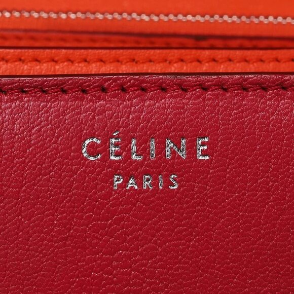 Celine Red Pebbled Calfskin Leather Medium Classic Box Flap Bag - Picture 8 of 10
